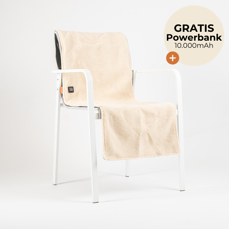 Beheizbare Wärmedecke mit Akku - Beige