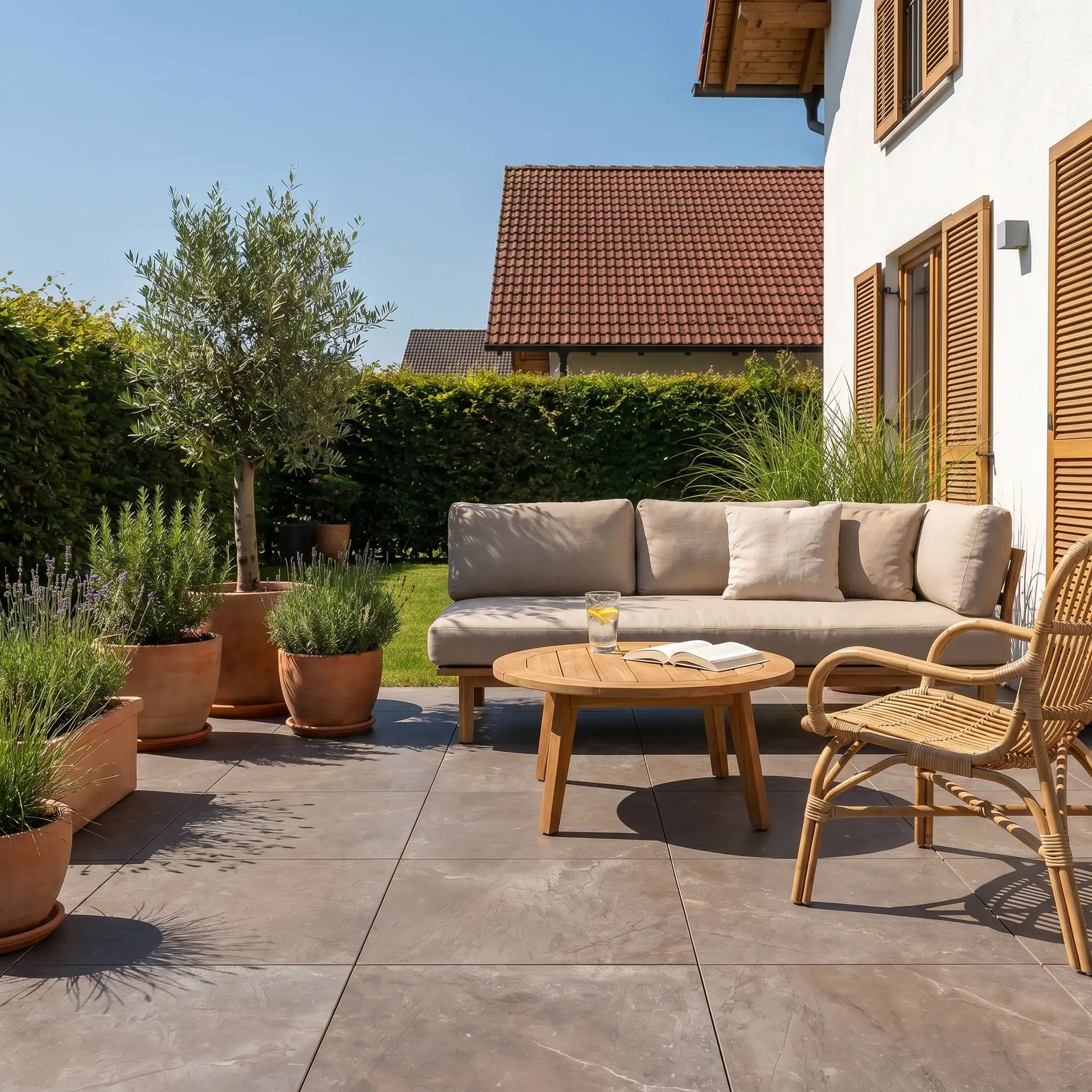 Komplettpaket Terrassenplatte Achat 60x60x2cm