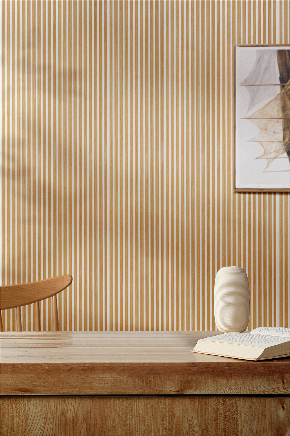 Akustikpaneel Premium Eiche – Filz Beige 244 × 60 cm