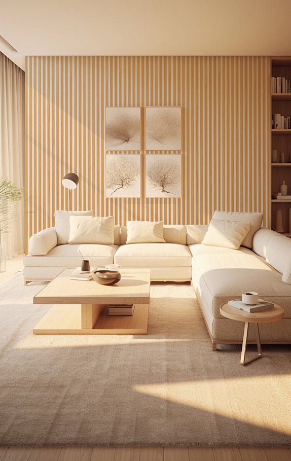 Akustikpaneel Premium Eiche – Filz Beige 244 × 60 cm