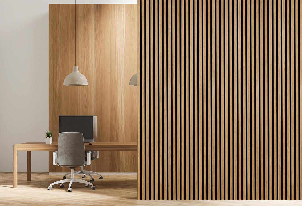 Akustikpaneel Premium Eiche – Filz Schwarz 244 × 60 cm