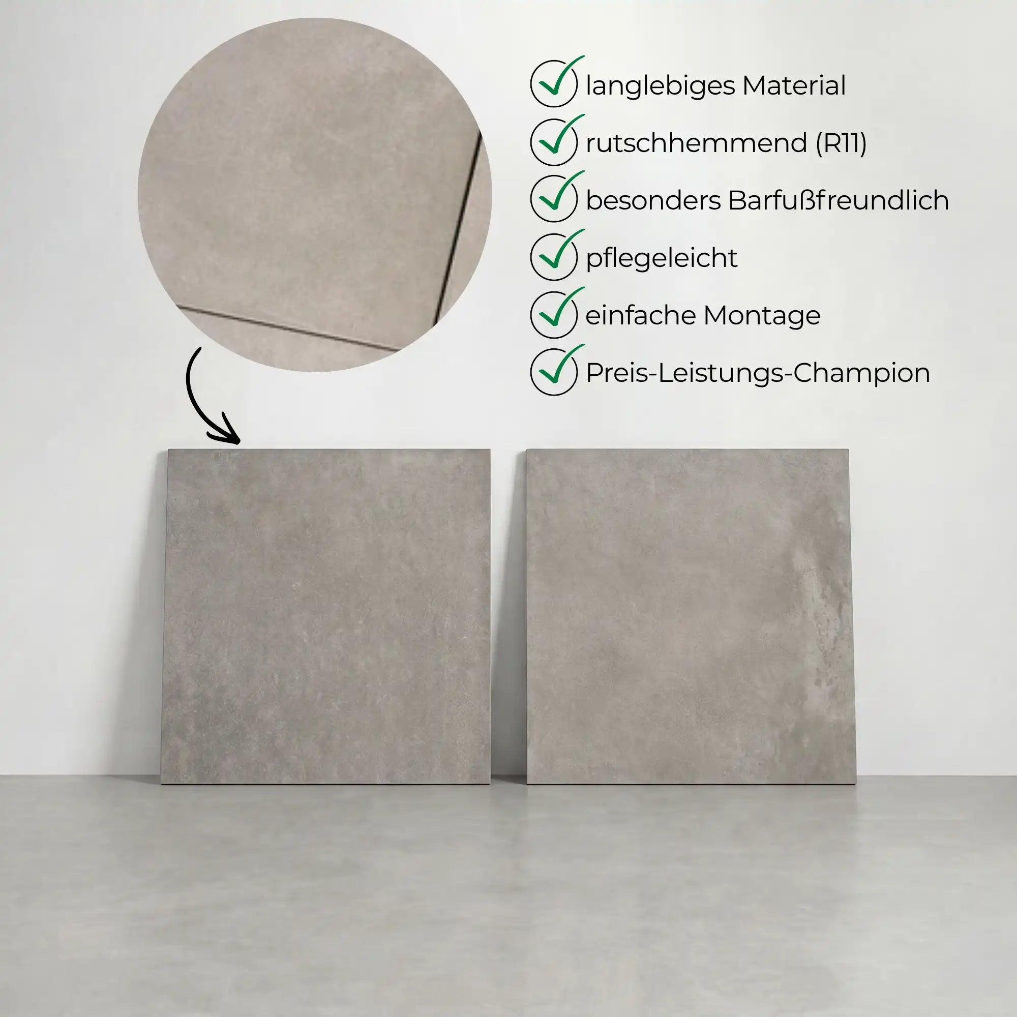 Extra starke Terrassenplatte Grey 60x60x3cm