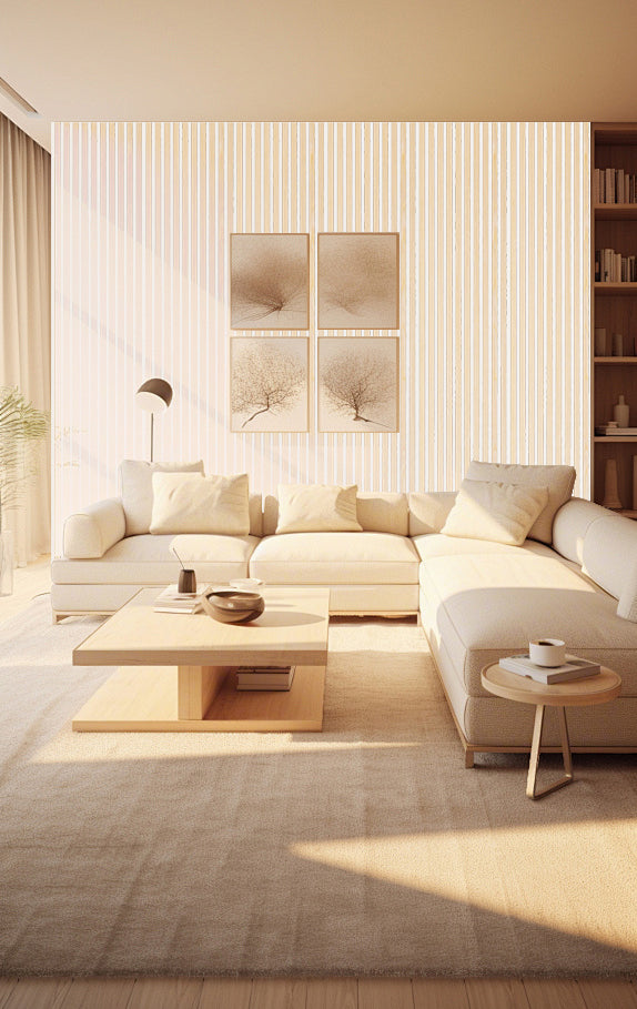 Akustikpaneel Premium Kiefer – Filz Beige 244 × 60 cm