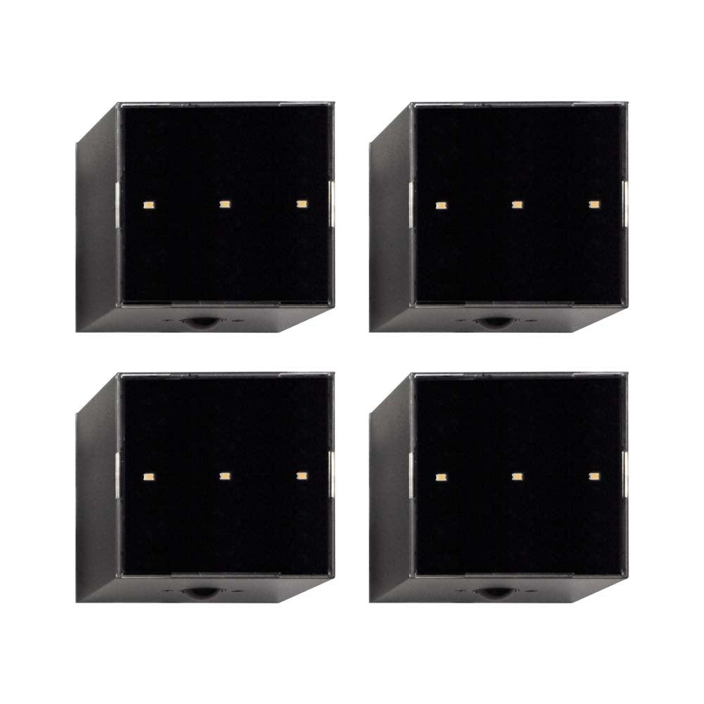 LED Solar Wand- und Zaunleuchte mit Bewegungsmelder und Fernbedienung Edge 4er Set