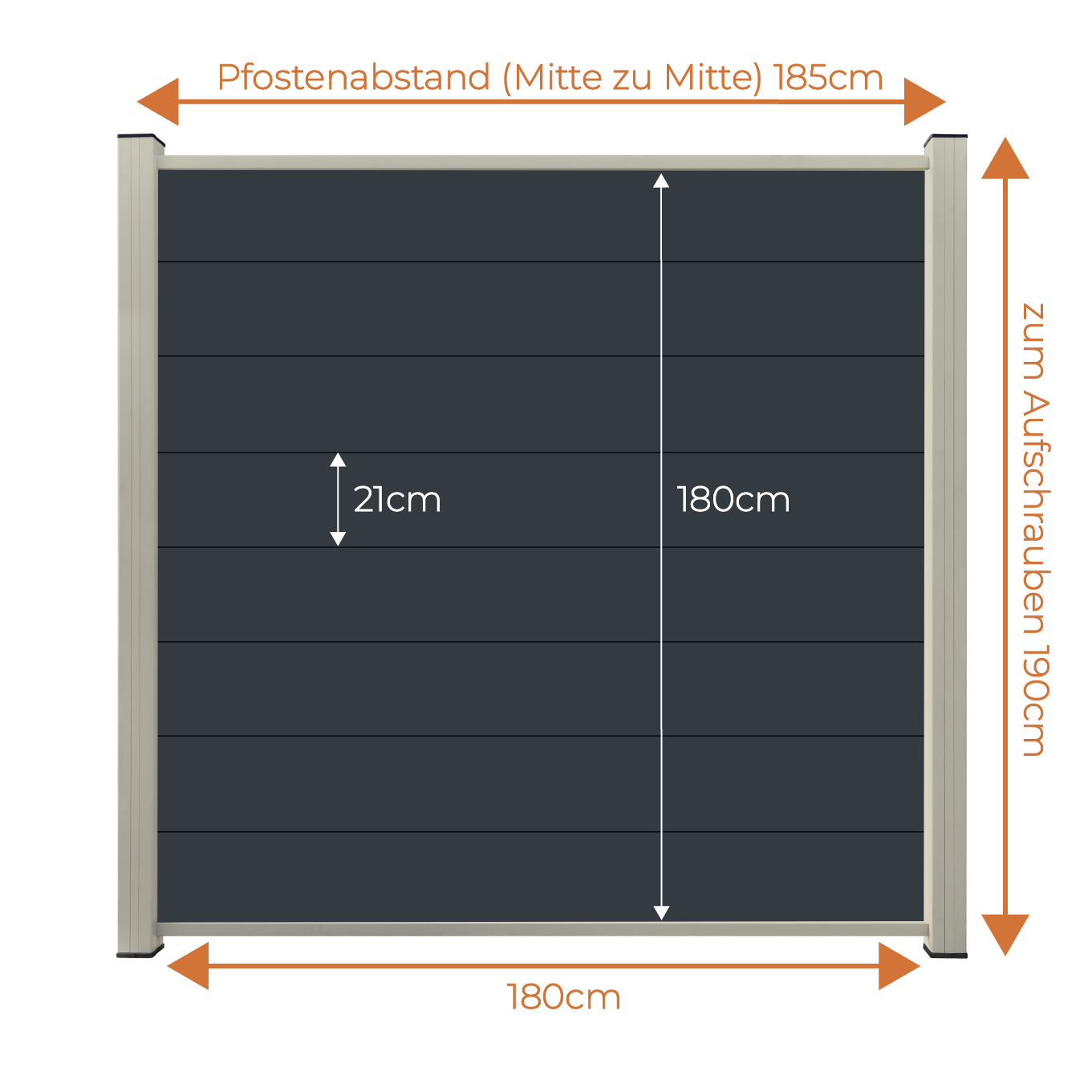 Aluminium Sichtschutzzaun MARIO Anthrazit