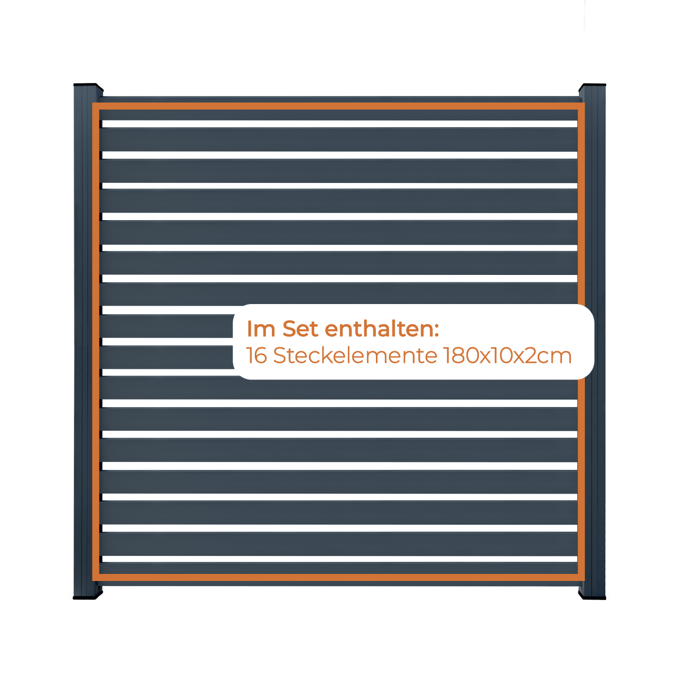 Aluminium Sichtschutzzaun MARIO Breit Anthrazit