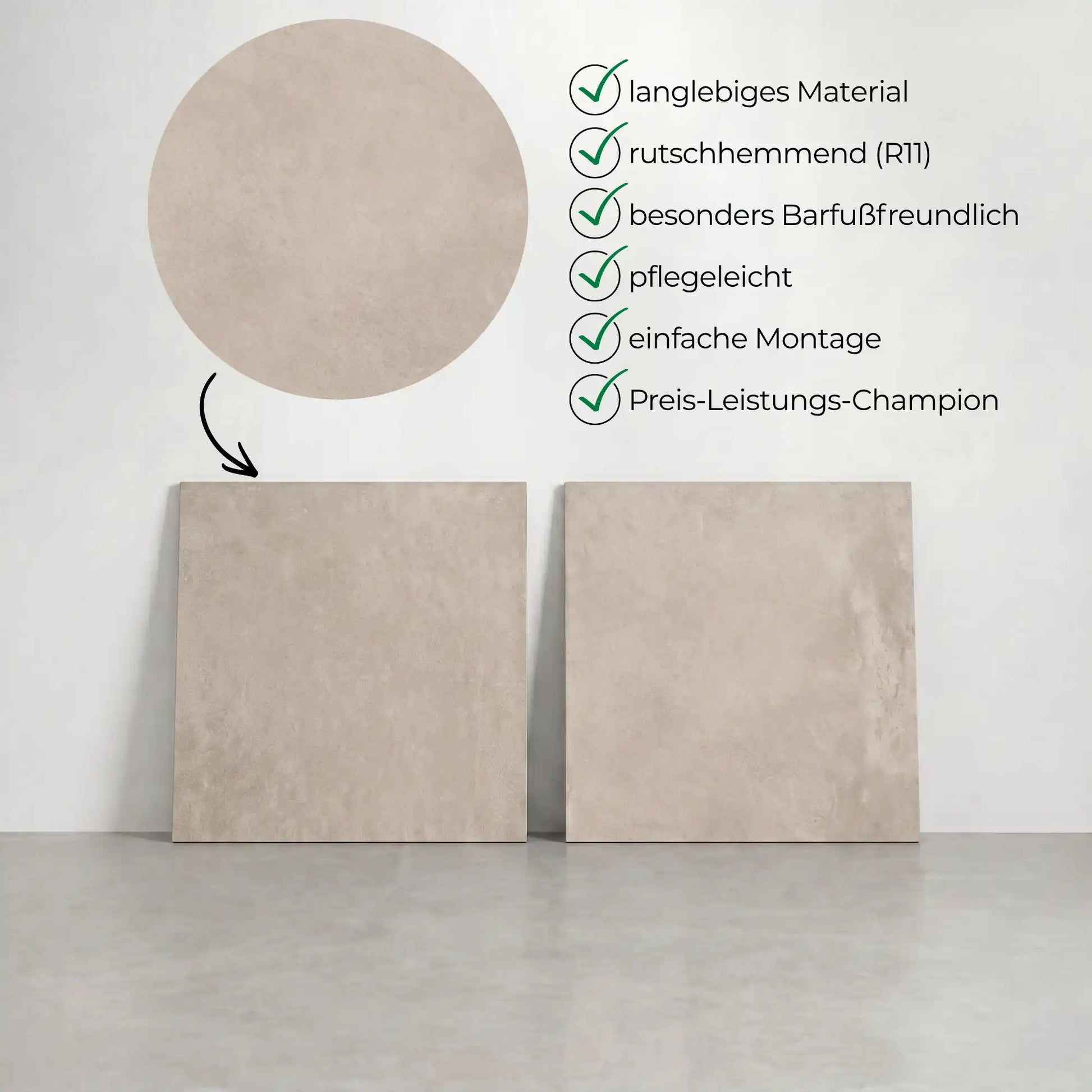 Komplettpaket Terrassenplatte Natural 60x60x2cm