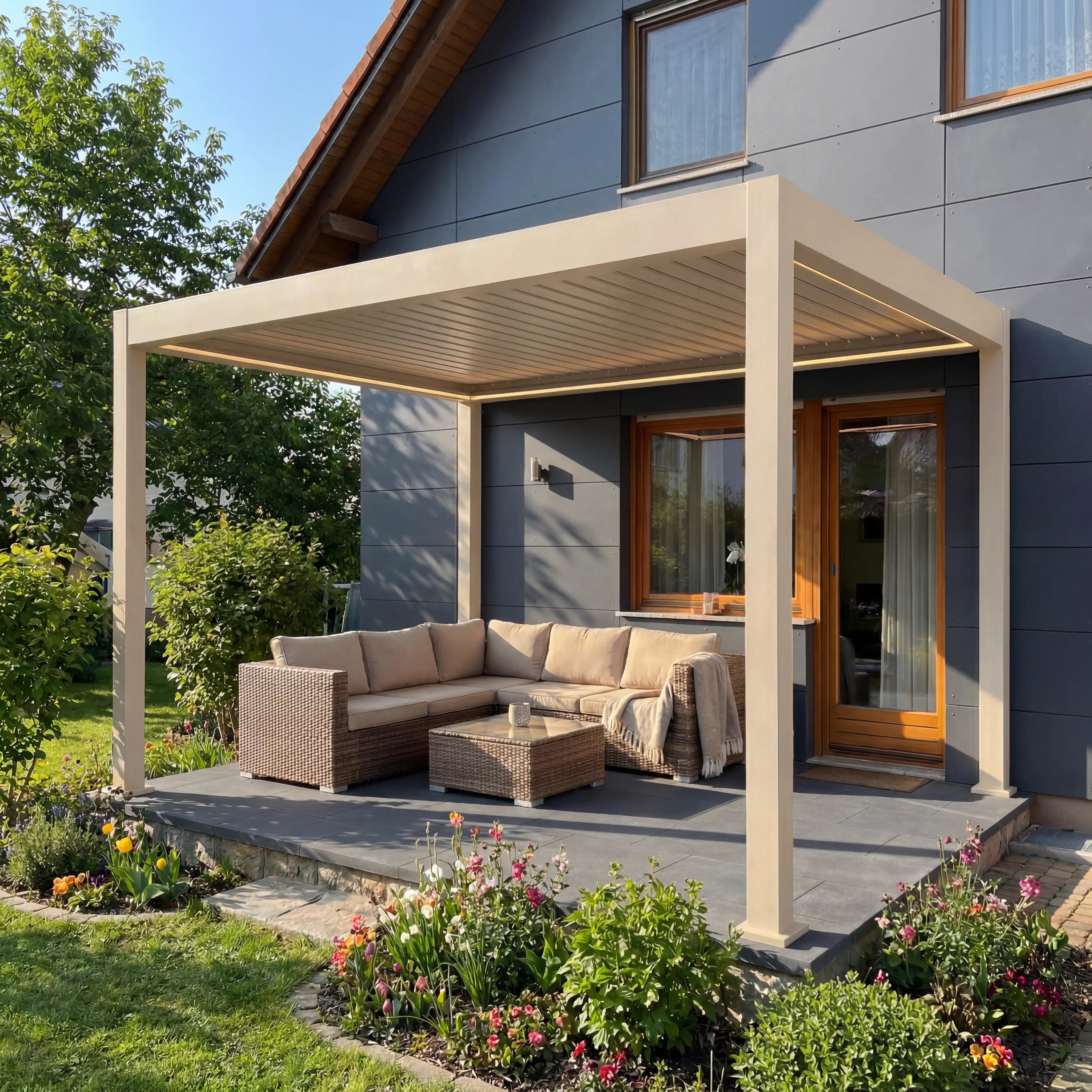Pergola Seidengrau Ansicht 4