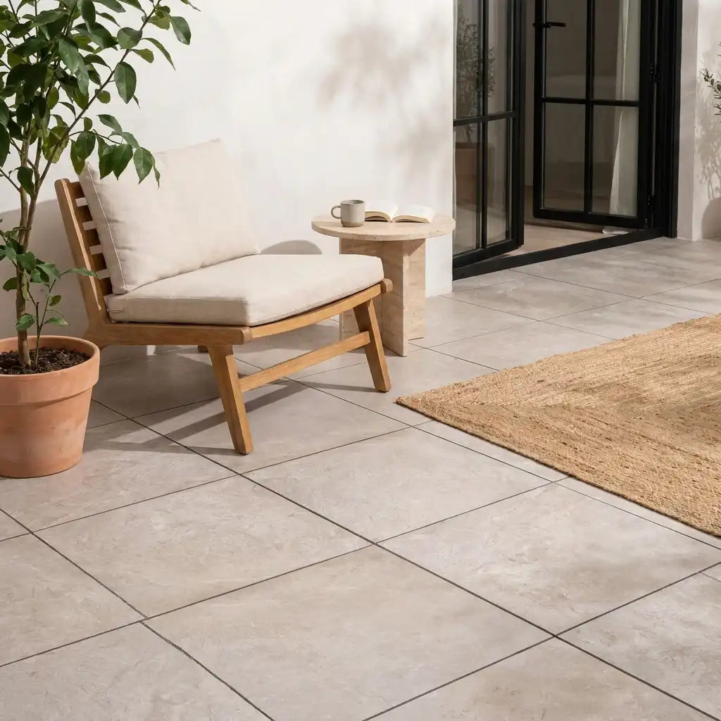 Komplettpaket Terrassenplatte Quarz 60x60x2cm