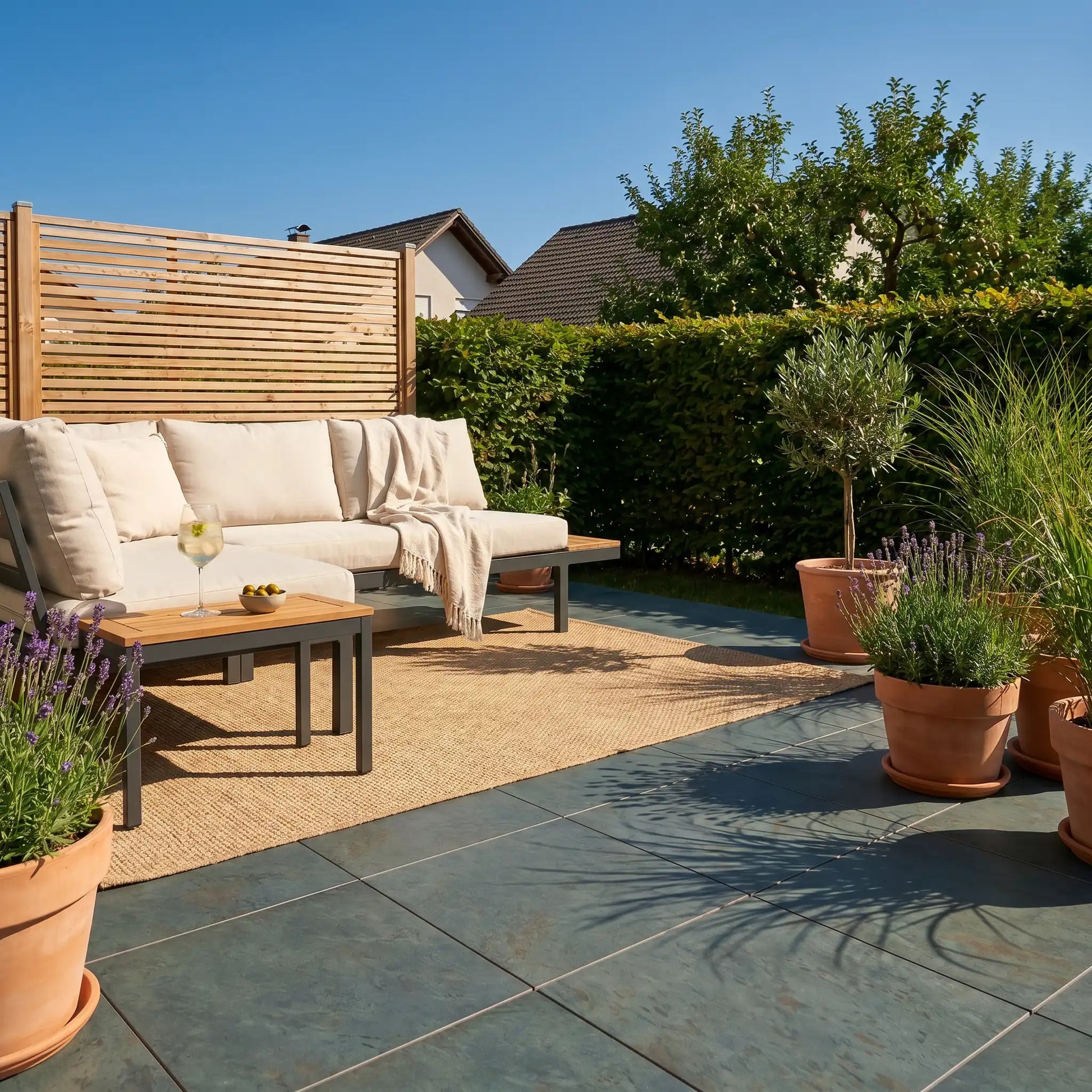 Komplettpaket Terrassenplatte Rustikal 60x60x2cm