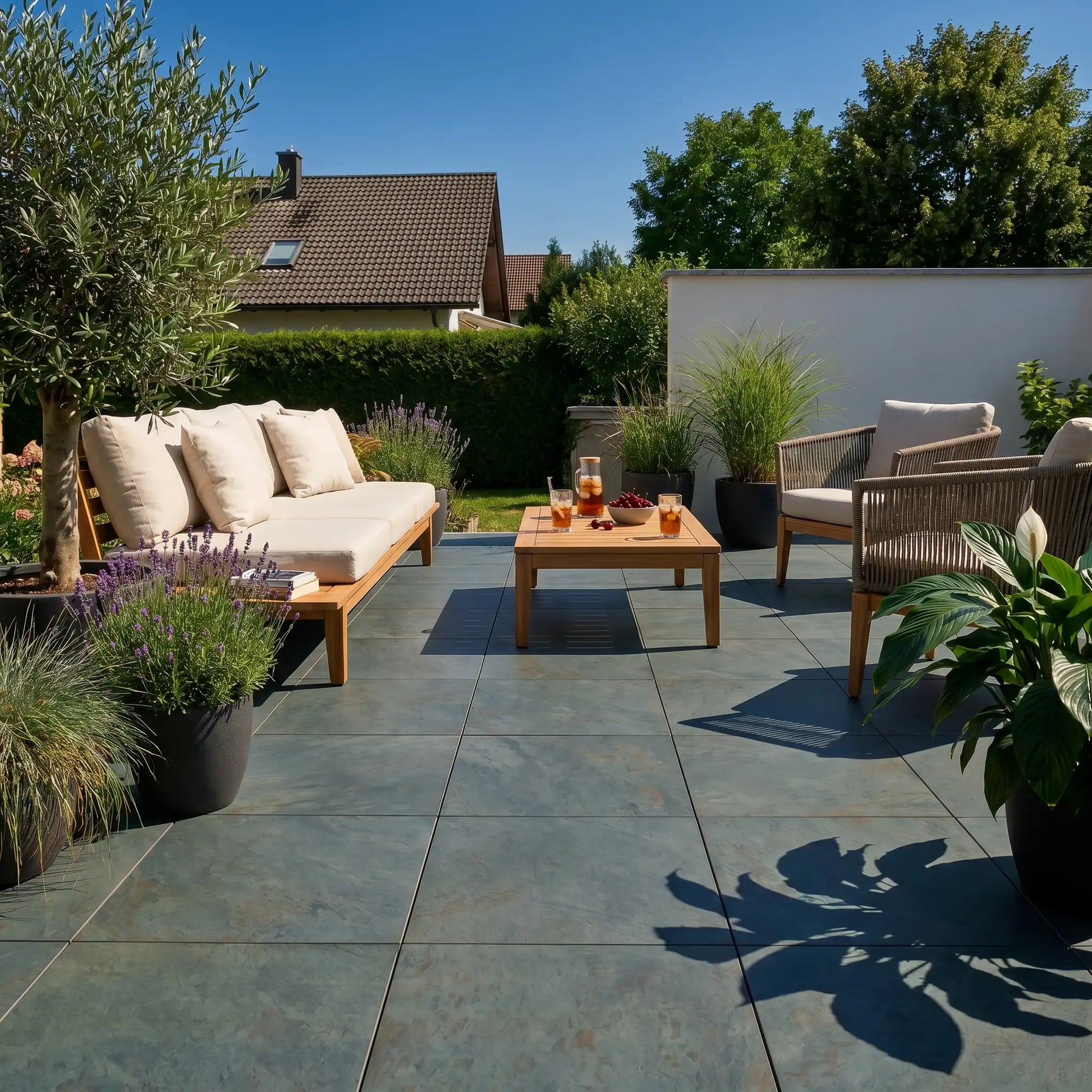 Komplettpaket Terrassenplatte Rustikal 60x60x2cm
