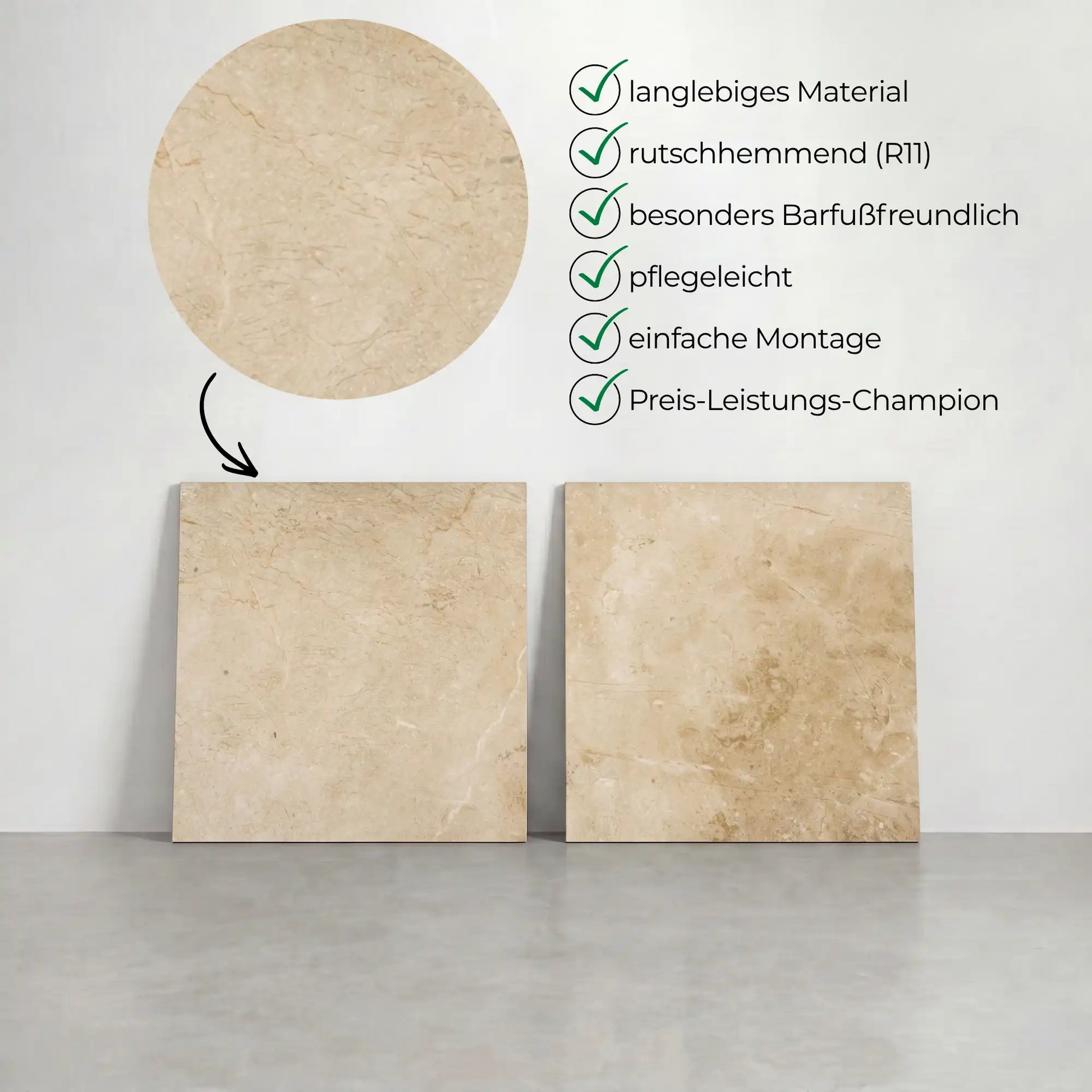Komplettpaket Terrassenplatte Sand 60x60x2cm