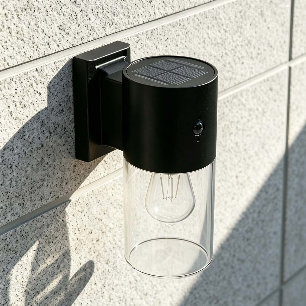 Solar Außenwandleuchten mit Bewegungsmelder und Fernbedienung Column 2er Set