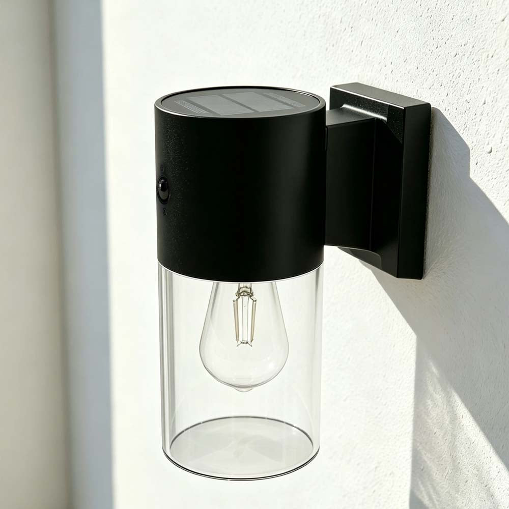 Solar Außenwandleuchten mit Bewegungsmelder und Fernbedienung Column 2er Set