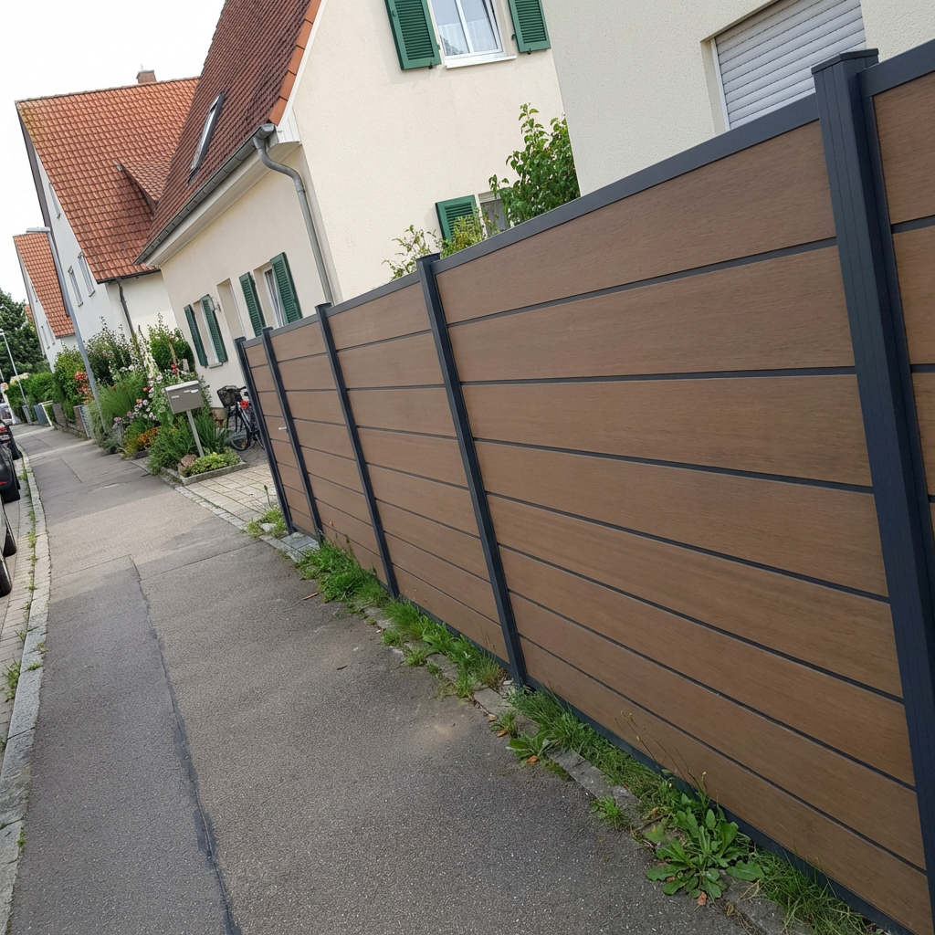 WPC Sichtschutzzaun ENZO Muskat - Design Anthrazit
