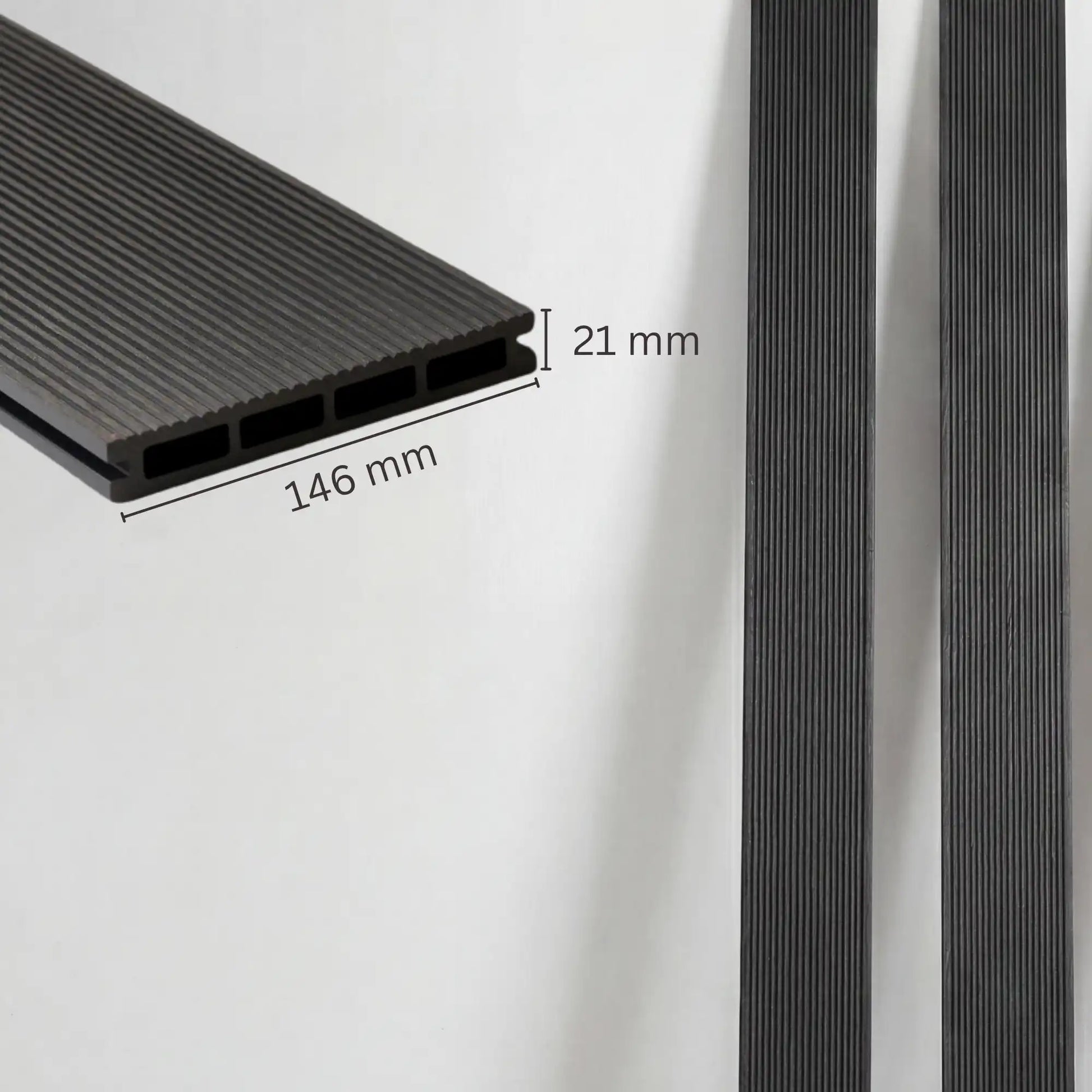 WPC-Komplettset Schiefer Geriffelt Basic Hohldiele