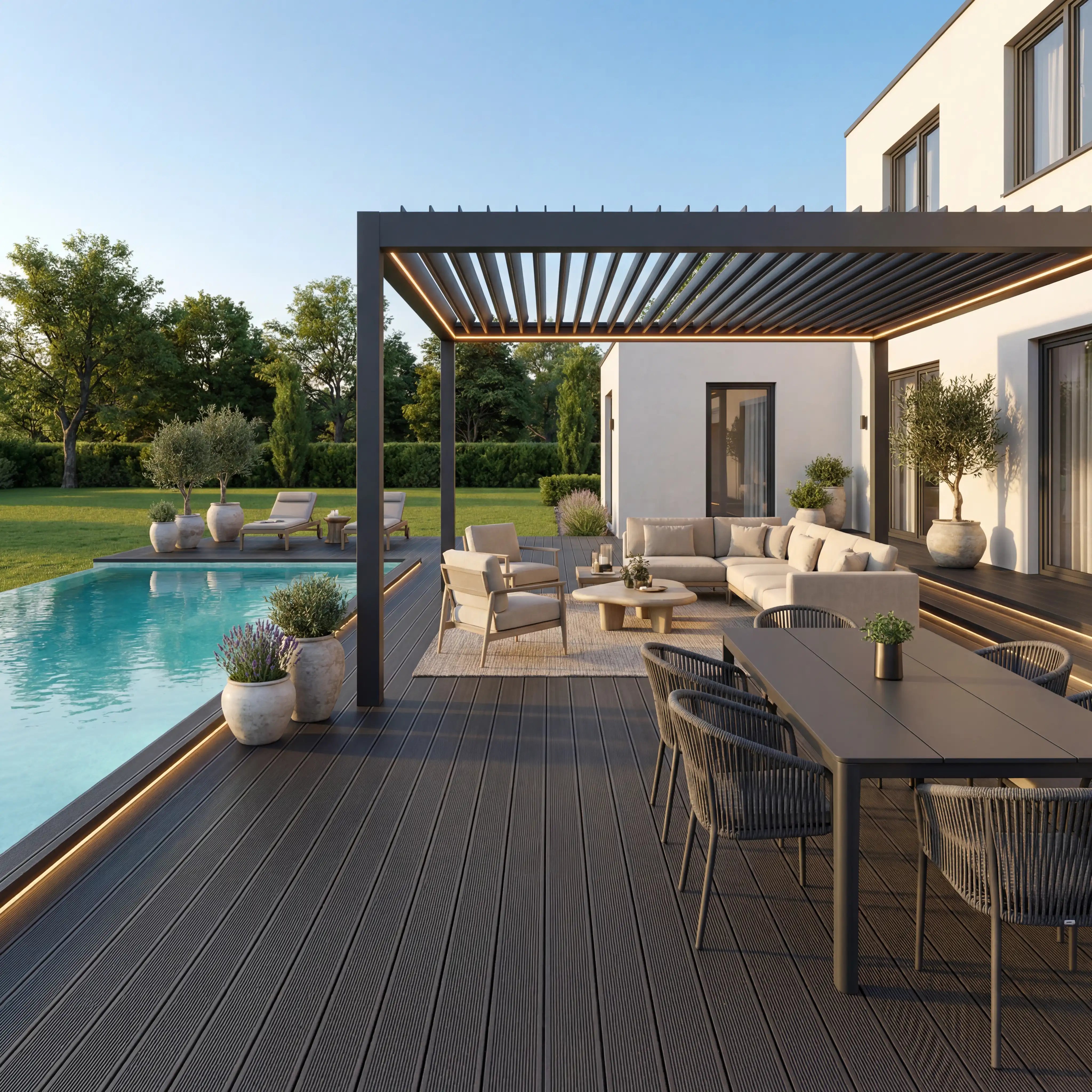 WPC Terrassendiele Hohlkammer Basic Schiefer