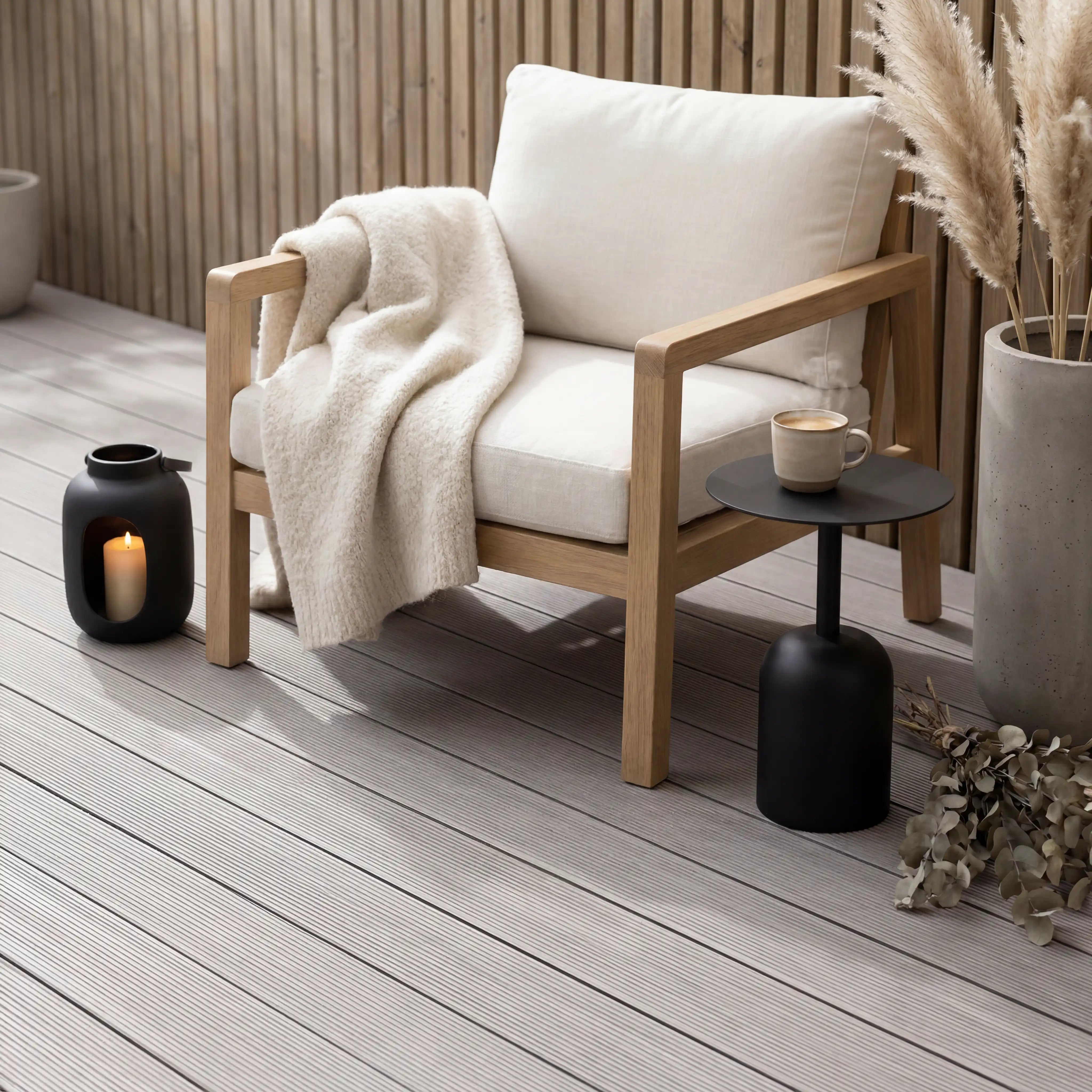WPC Terrassendiele Hohlkammer Basic Seide