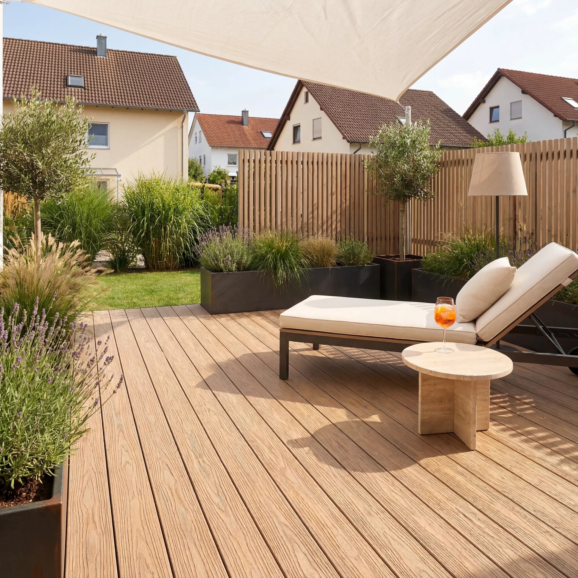 WPC-Komplettset Teak Holzoptik Basic Hohldiele