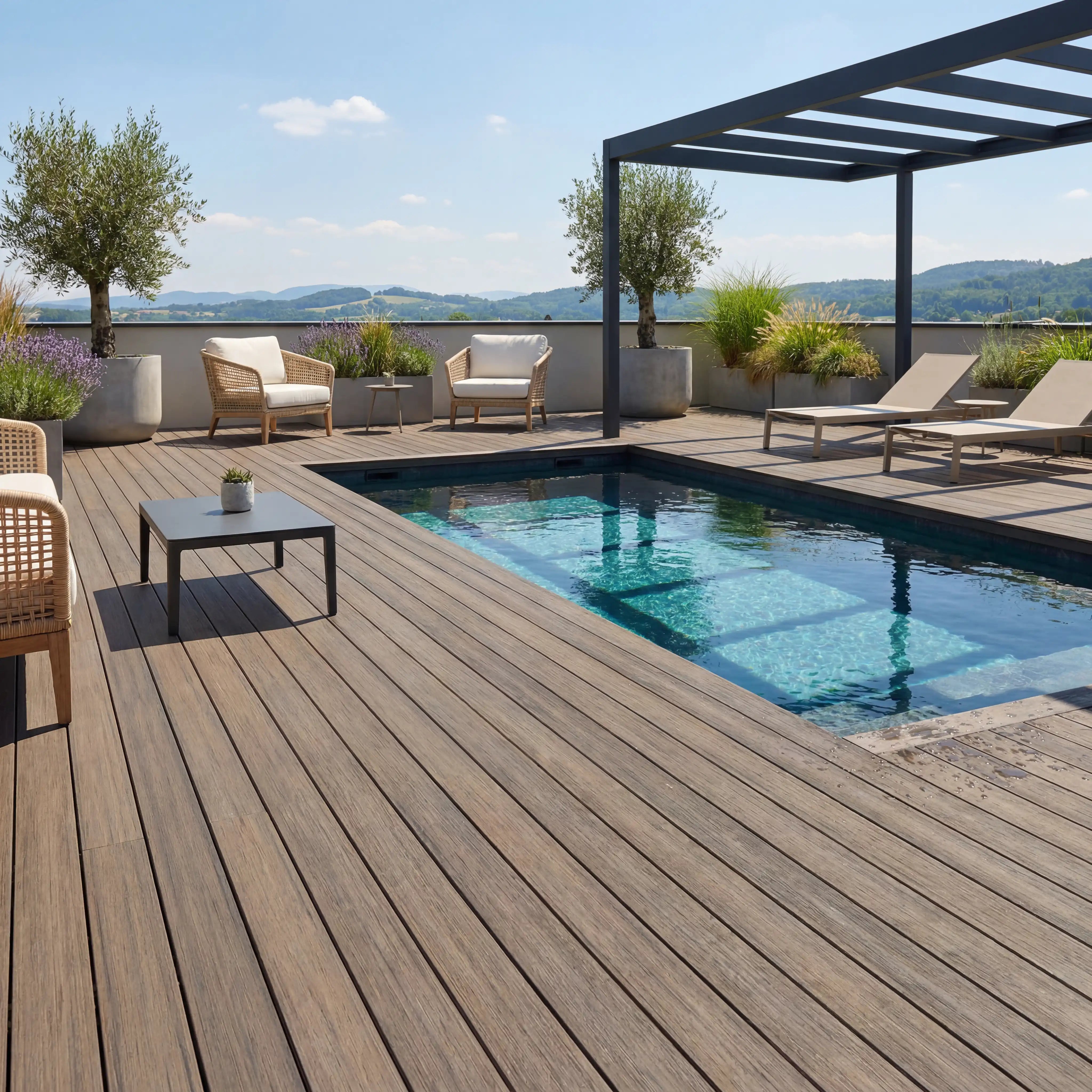 WPC Terrassendiele Massiv Antik Natur