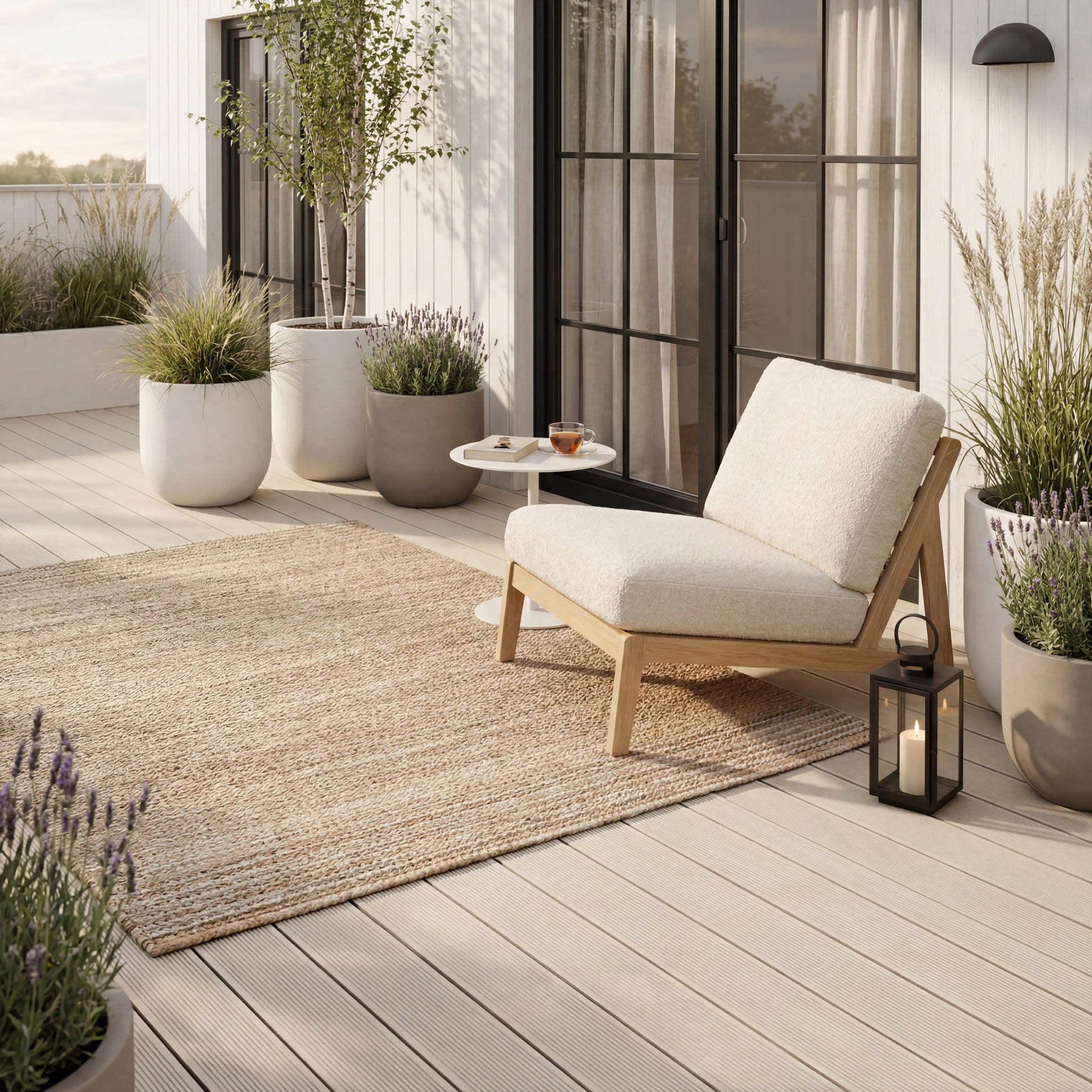WPC-Komplettset Creme ECO Massivdiele