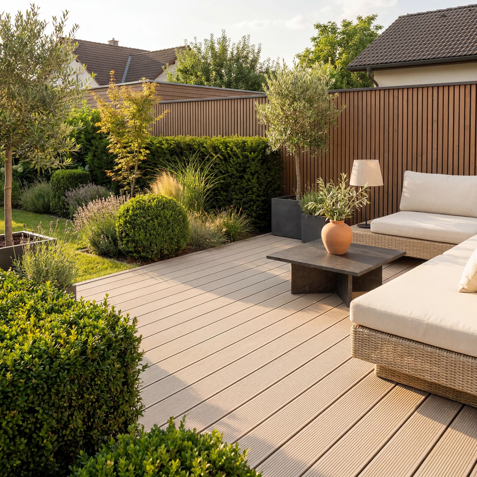 WPC-Komplettset Creme ECO Massivdiele