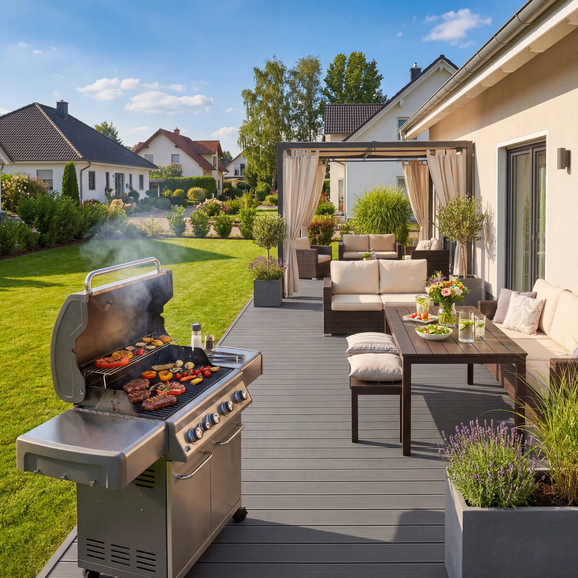 WPC-Komplettset Granit ECO Massivdiele
