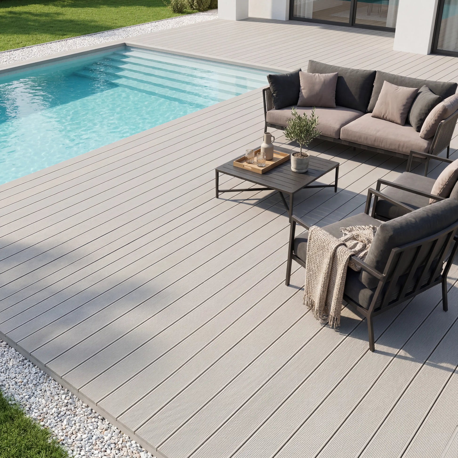 WPC-Komplettset Sand ECO Massivdiele