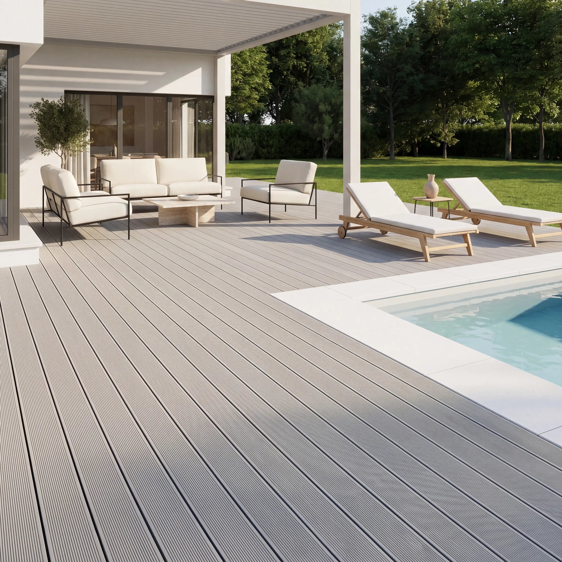 WPC-Komplettset Sand ECO Massivdiele