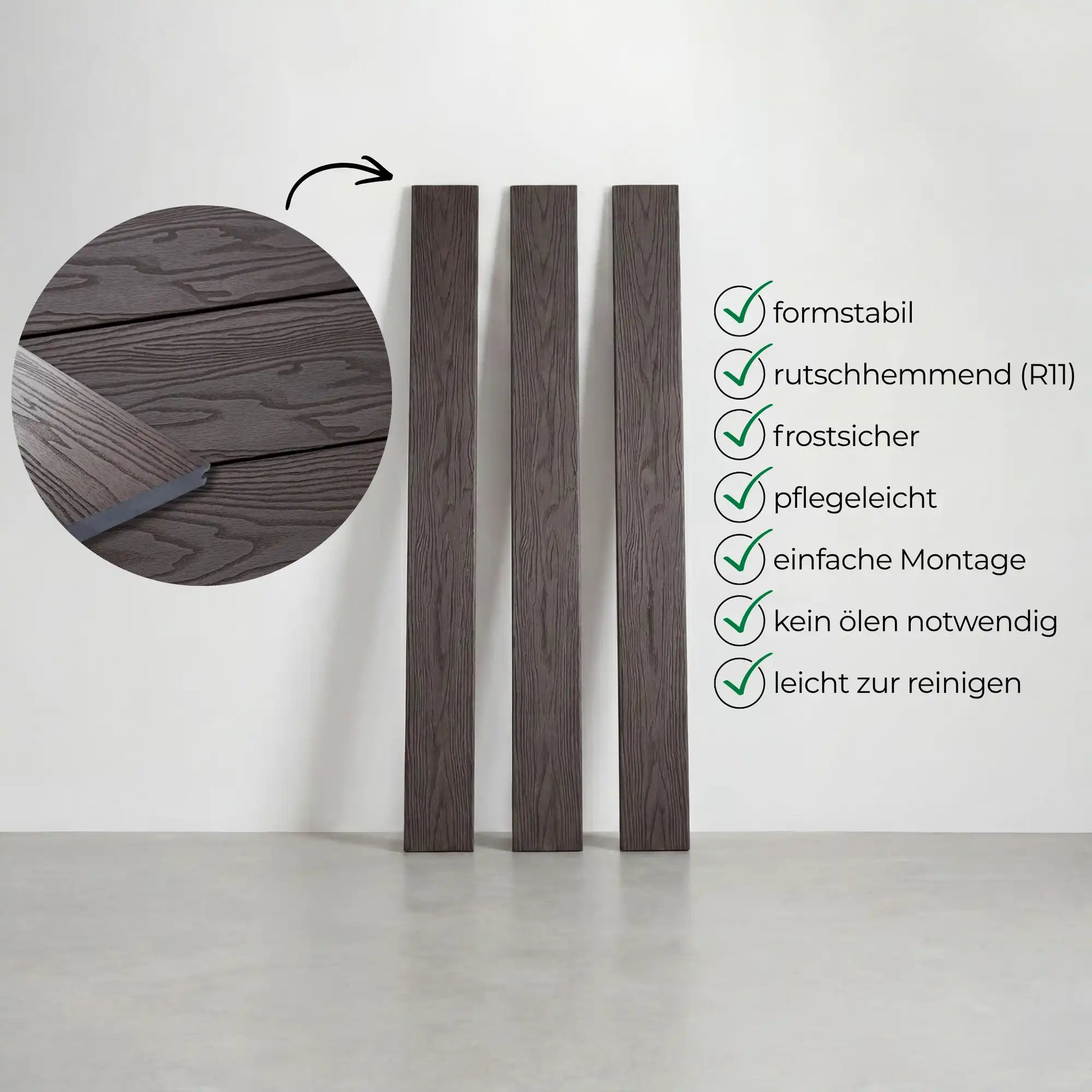 WPC-Komplettset Espresso Terra Massivdiele