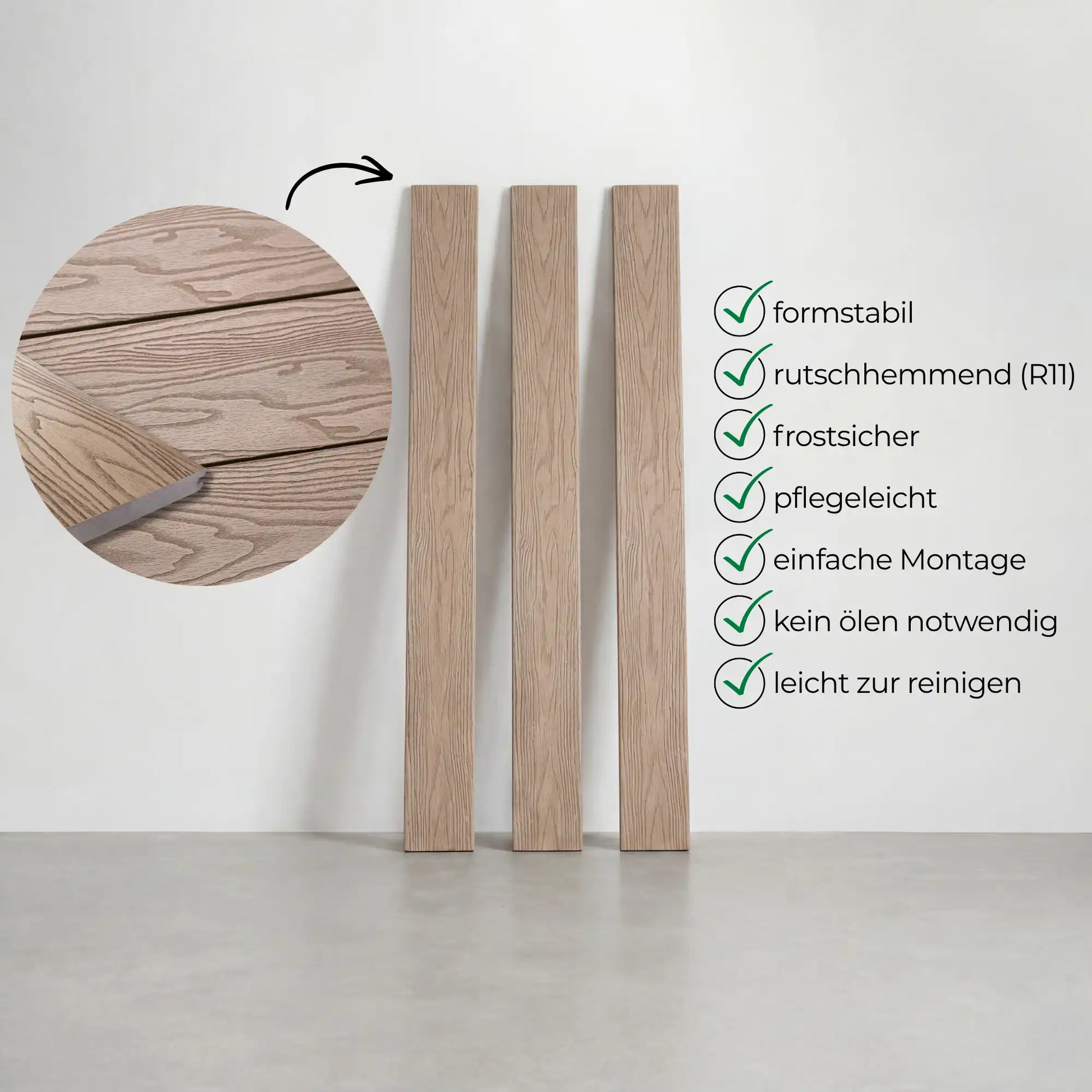WPC-Komplettset Karamell Terra Massivdiele