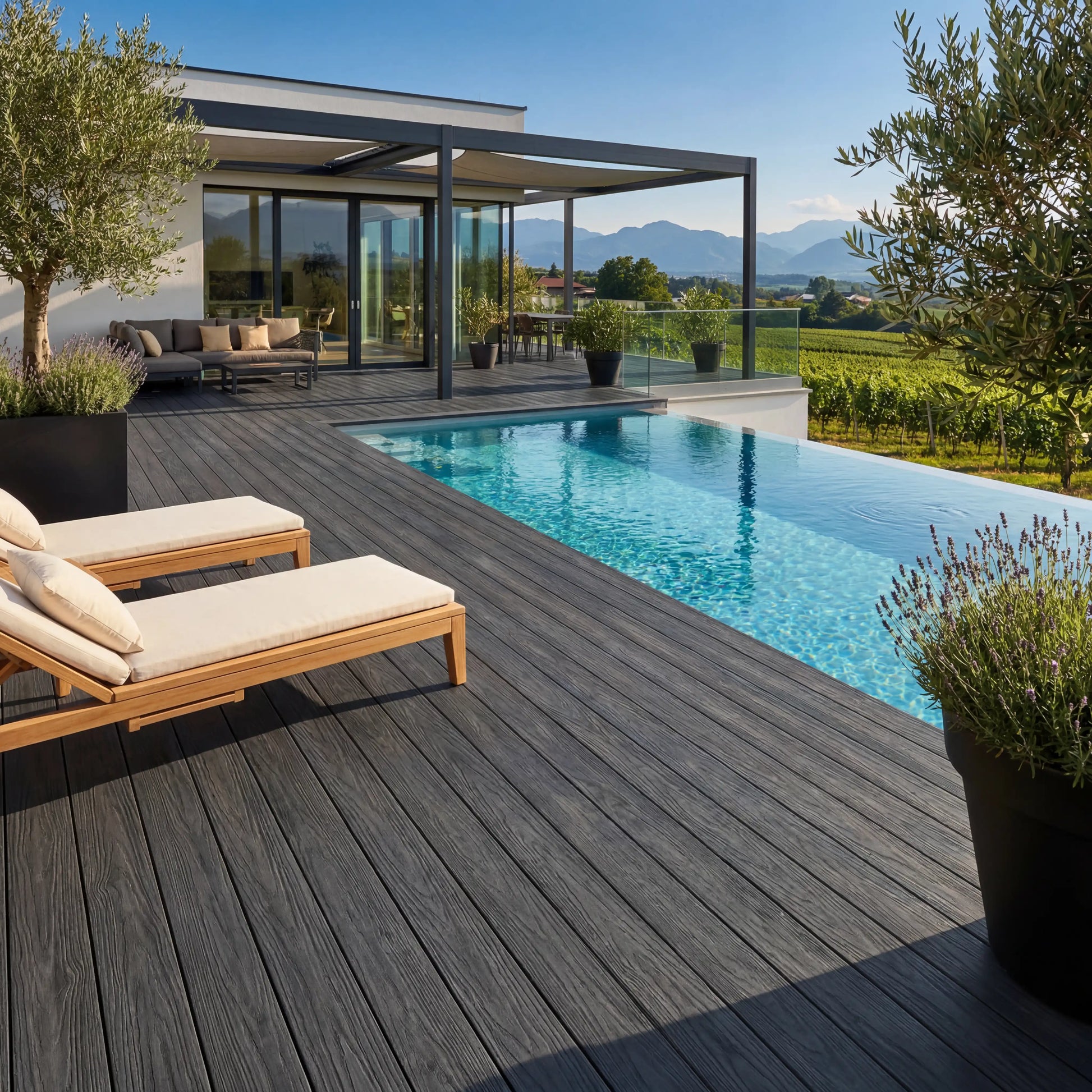 WPC-Komplettset Platin Terra Massivdiele