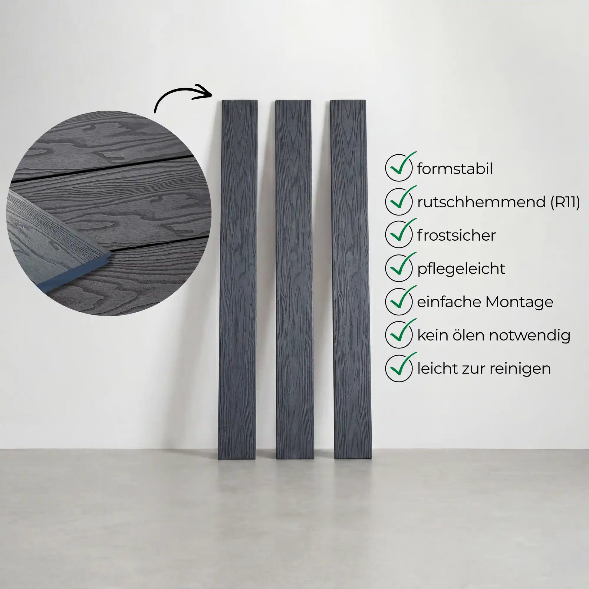 WPC Terrassendiele Massiv Terra Platin