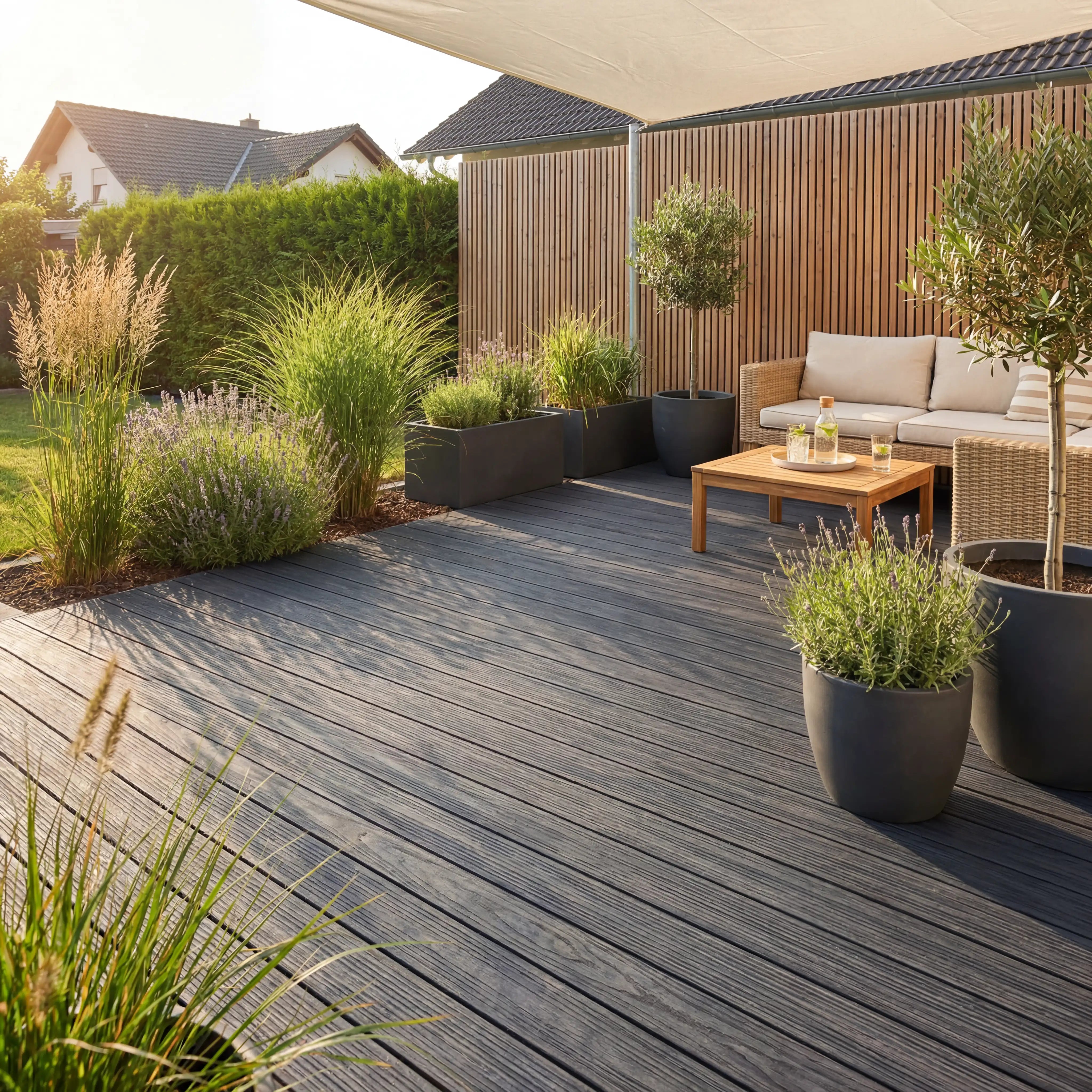 WPC-Komplettset Platin Terra Massivdiele