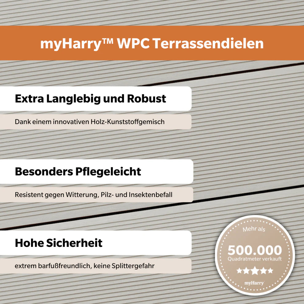 WPC Terrassendiele Hohlkammer Basic Teak