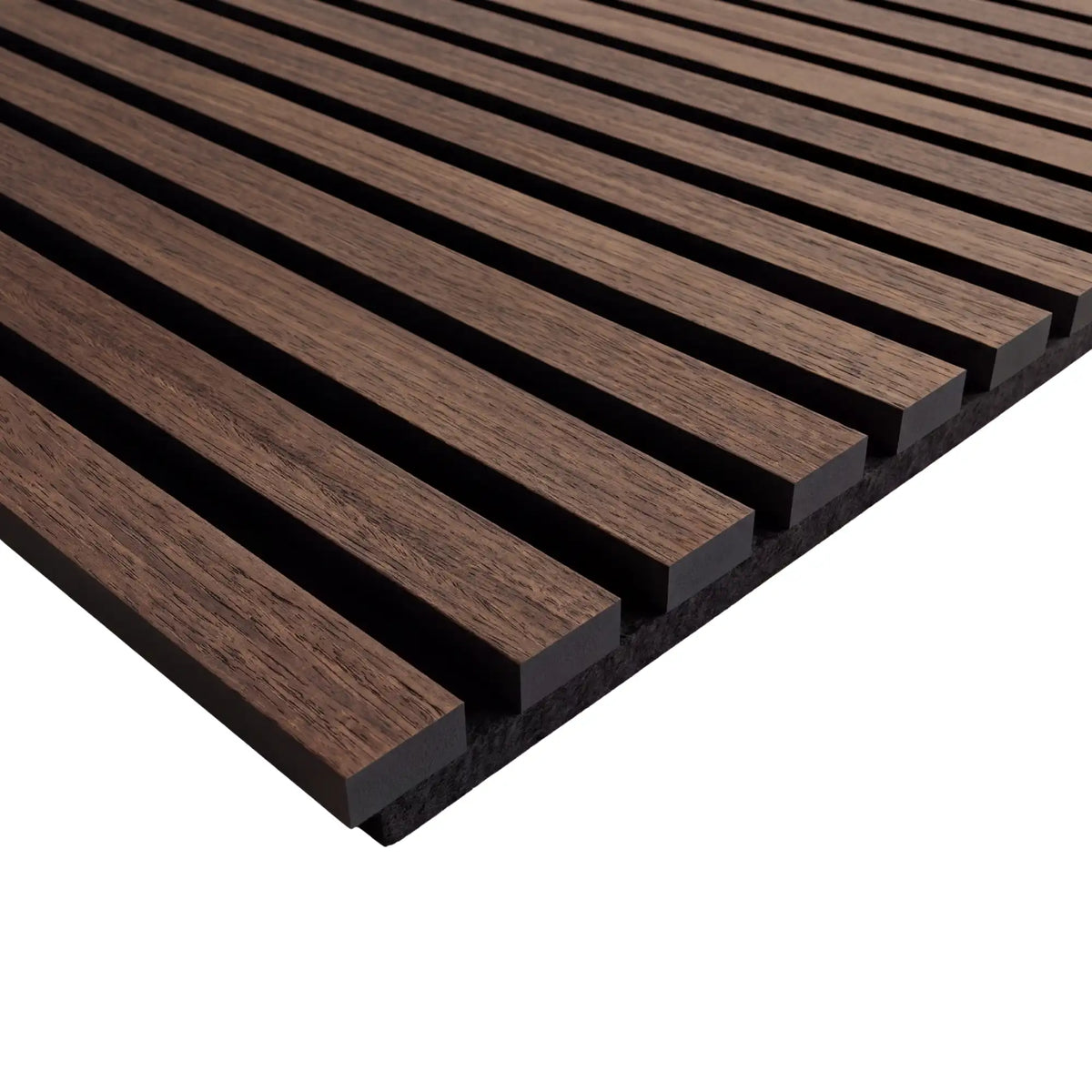 Akustikpaneel Premium Walnuss – Filz Schwarz 244 × 60 cm
