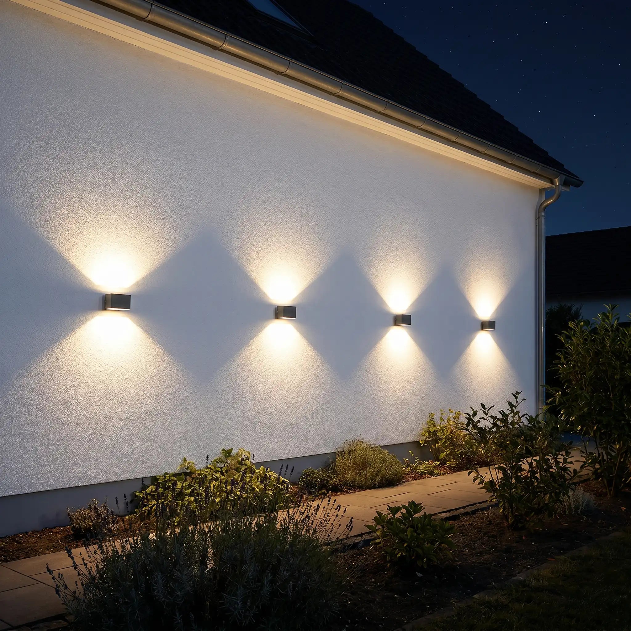 LED Solar Wand- und Zaunleuchte Edge 4er Set