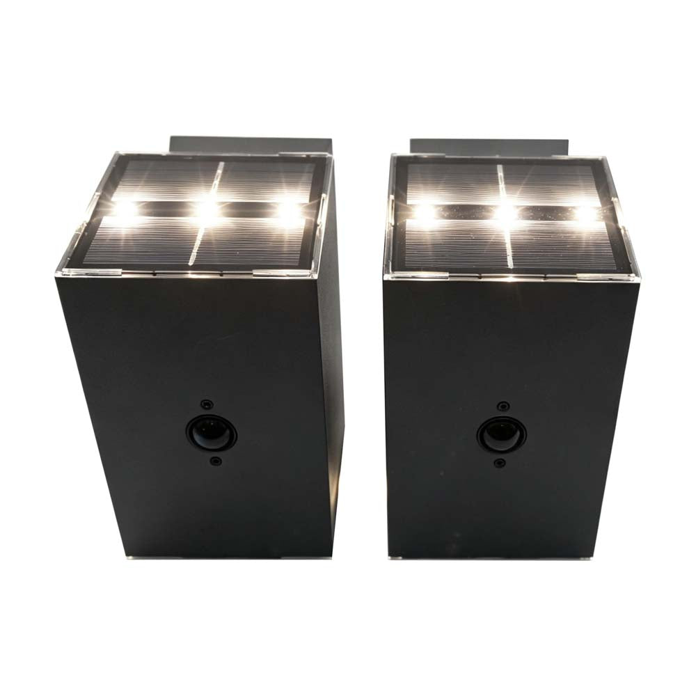 Solar Außenwandleuchten mit Bewegungsmelder und Fernbedienung Edge 2er Set