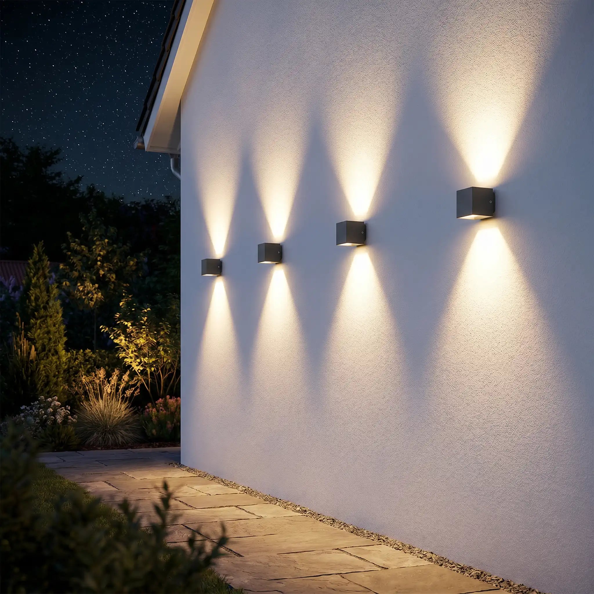 LED Solar Wand- und Zaunleuchte Edge 4er Set