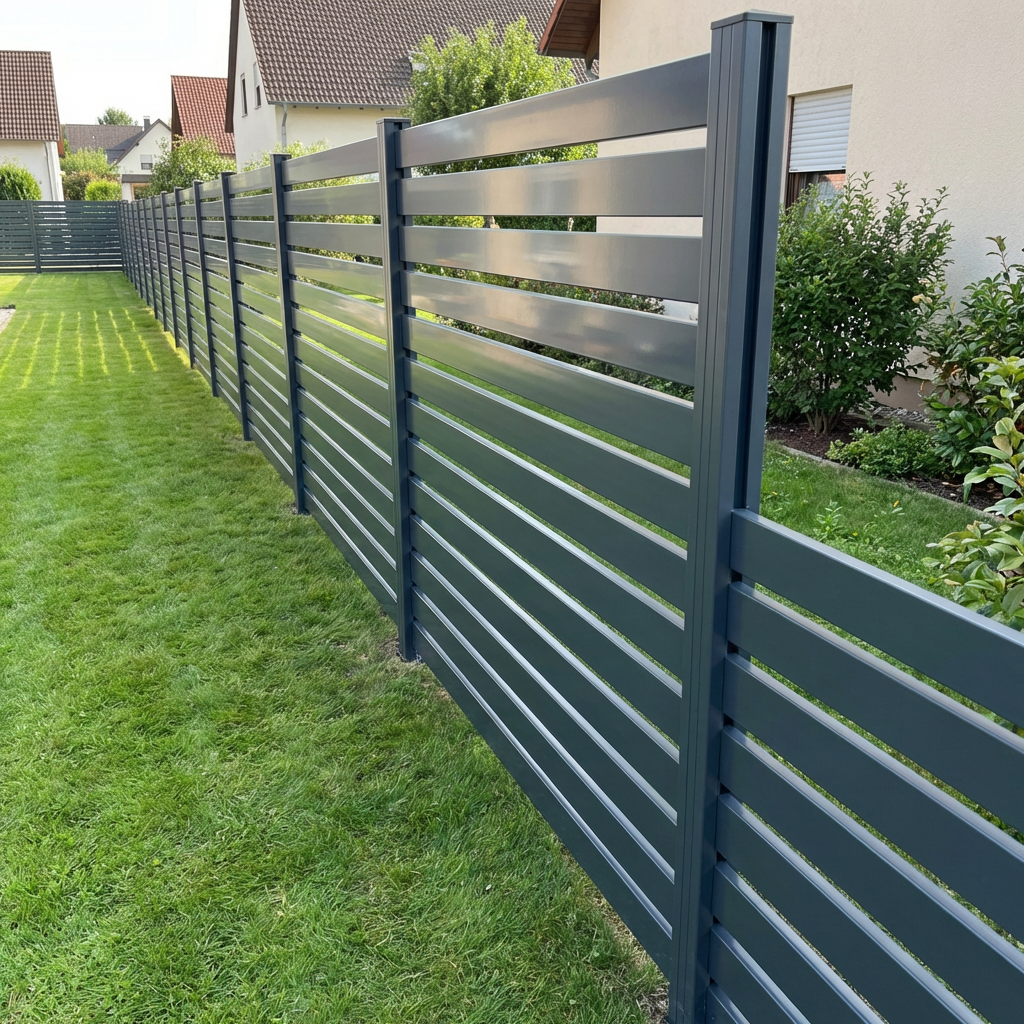 Aluminium Sichtschutzzaun MARIO Breit Anthrazit