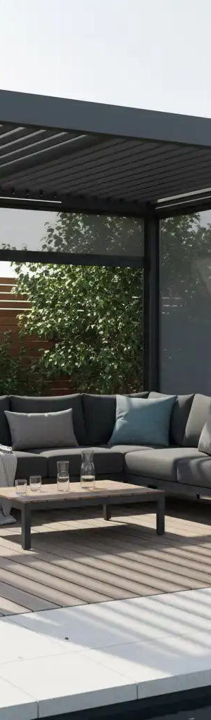 SkyShade Pro 3x3m Aluminium-Pergola mit LED & App-Steuerung – Anthrazit