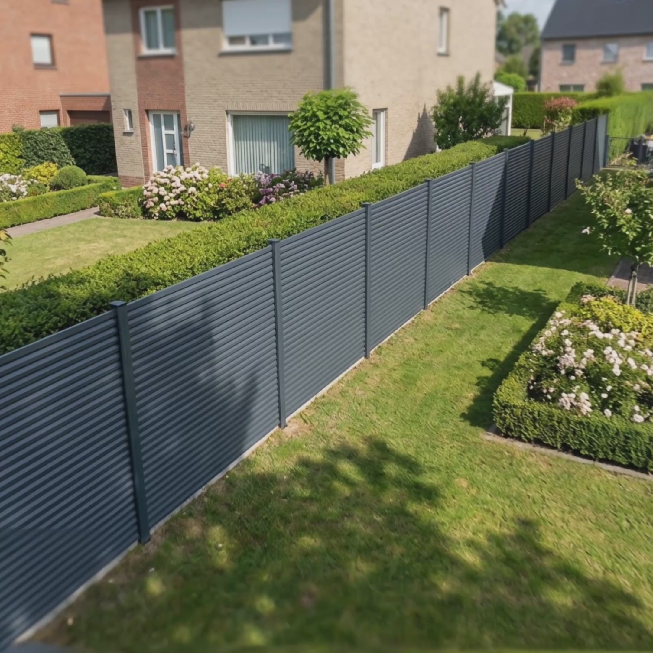 Video laden: Aluminium Sichtschutzzaun Rhombus MARIO Anthrazit