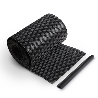 Rattan Sichtschutzstreifen Schwarz RD04 255cm