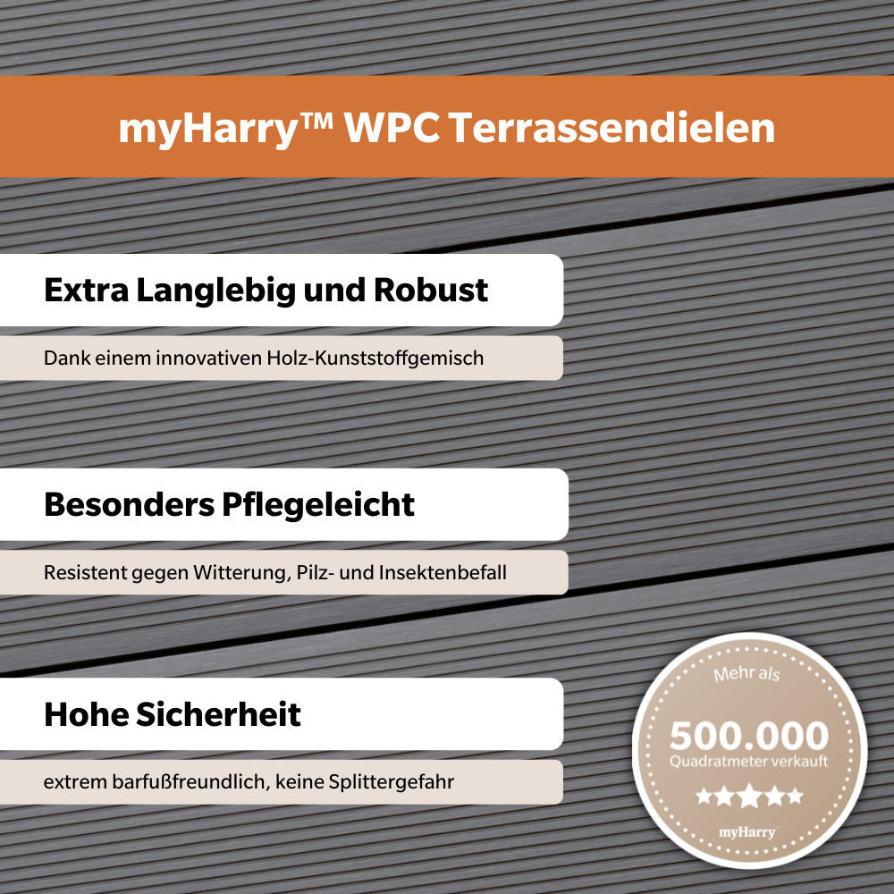 WPC-Komplettset Granit ECO Massivdiele